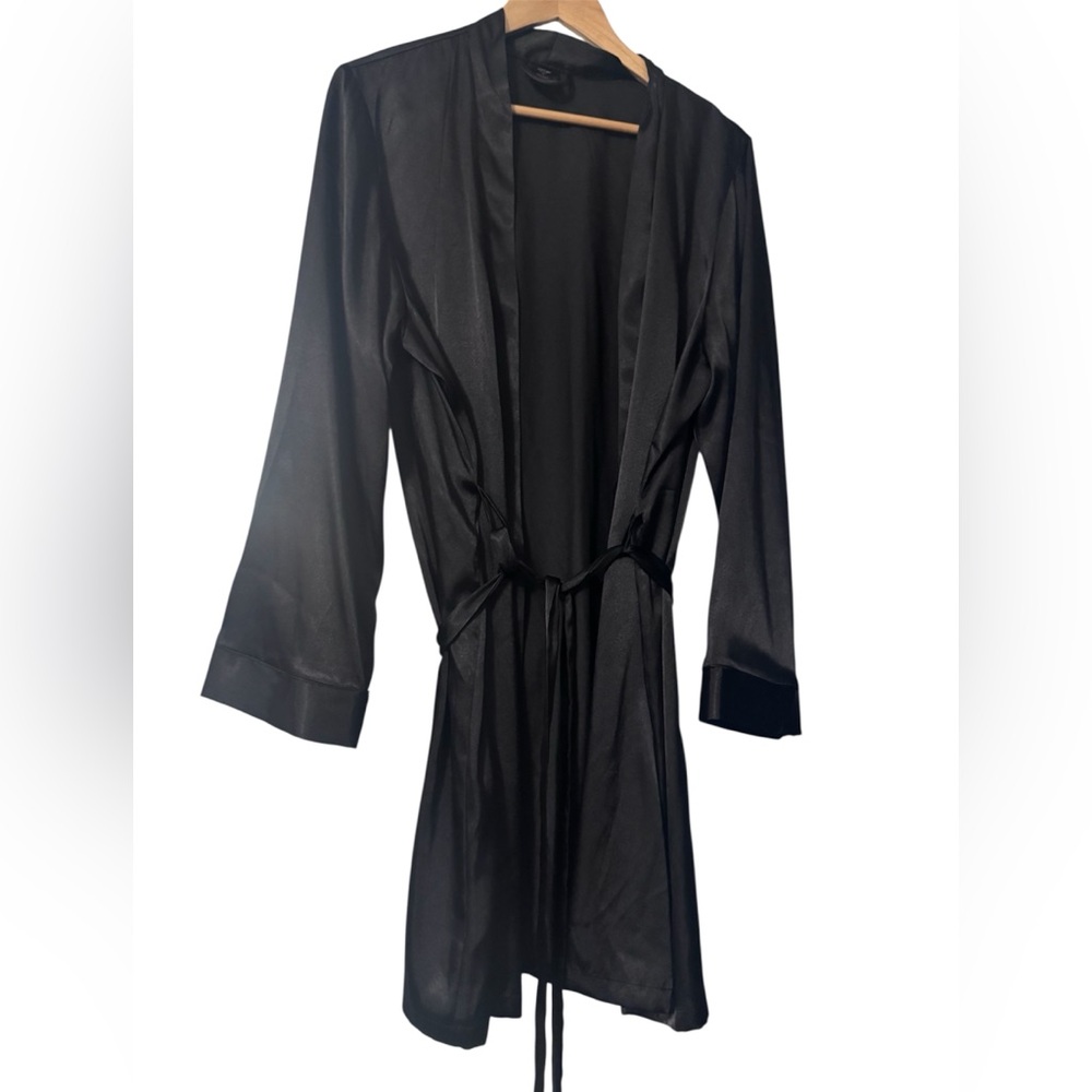 Apt. 9 Black Satin Robe XL NWT